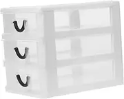 TOGEVAL Small Plastic Desk Organizer Drawer Storage Box Office Tabletop 5 Compartments