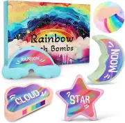 Rainbow Bath Bombs - 4 Pcs Handmade Natural Kids Bath Bombs
