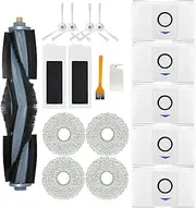 Accessories Kit for Ecovacs Deebot T20 Omni, Replacement Parts for Ecovacs Deebot T20 Omni Vacuum Cleaner, 1 Main Brush, 5 Dust Bags, 2 HEPA Filters, 4 Sidebrushes, 4 Mop Pads, 2 Small Brush