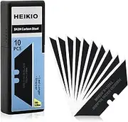 Utility Knife Blades by , Pack of 10 Standard Replacement Blades for Heavy Duty Utility Knives and Box Cutters, Made of Black Carbon Steel, Thicker and Sharper than Normal Silver Blades