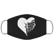 Skeleton Rib Cage Heart Gothic Emo FMA Face Mask Black