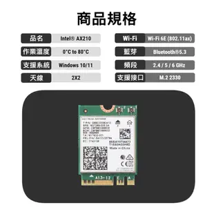 【台灣現貨】Intel 原廠 AX210 AC AX 雙頻 WiFi6E 無線網卡 藍牙 5.3 無線網路卡