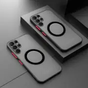 For Samsung S24 S23 S22 Ultra S21 S20 Matte Shockproof Armor Magsafe Case Cover
