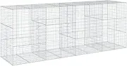 Gabion Basket with Cover 400x100x150cm Galvanised Iron - Heavy Duty Planter for Outdoor Garden, Landscaping & Erosion Control - Durable & Rust-Resistant