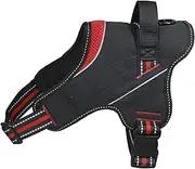 JACK AND VANILLA, Comfortable Dog Harness, Soft and Breathable, Adjustable, Reflective Straps for Night Safety, Intuitive Design, Color Red, Size 55 cm, Outdoor Model
