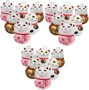 [COHEALI] Lucky Cat Pendant Japanese Beckoning Charms for Crafts Cute Animal Charm Hanging Ornament Jingle Bells for Crafts Charms for DIY Craft Pet Bells Jewlery Luck Cat Charms