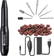 USB Electric Nail Drill Machine for Acrylic Nails, Portable Electrical Nail ( Deep Black)