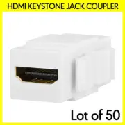 50 Pack HDMI 2.0 Female to Female Keystone Jack Snap-in Cable Coupler Wall Plate