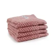 4pc Onkaparinga Avalon Bathroom Face Washers 30x30cm Cotton 550GSM Primrose