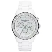 Emporio Armani AR1456 Ceramica Crystal White Ladies Watch