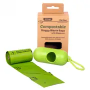 Compostable Green Dog Poop Waste Dispenser & 1 Roll of 20 bags by Pet One