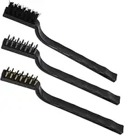 GLEAVI 3pcs Wire Brush for Kitchen Cleaning Brass Nylon Bristles Comfortable Antislip Handle for Stovetop Grill Automotive Detailing