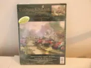 Thomas Kinkade Embellished Cross Stitch Kit Lamp Light Bridge Candamar Designs