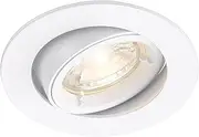 CAST Recessed Spotlight Ceiling Lighting Downlight Mains 240V GU10 Fitting for Halogen or LED Lights Lamps Bulbs Matt White Finish Adjustable Tilt Version for Living Room Bedroom Kitchen IP20 Rated
