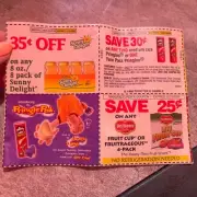 1998 print ad - Procter & Gamble Coupon Flyer Pringles, Ballpark, Sunny Delight