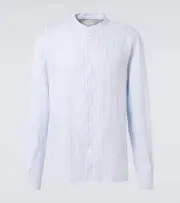 [Brunello Cucinelli] Brunello Cucinelli Striped linen shirt UK 16 blue