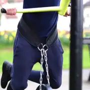 Thicken Weight Lifting Belt With Chain Dipping Belt For Pull Up Black