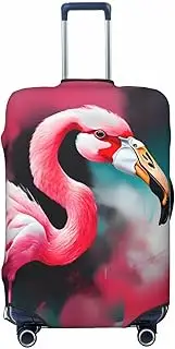 [CADREWY] Painting Flamingo Print Travel Suitcase Cover Luggage Protector with Elastic Anti Scratch for Carry On, Black, Small