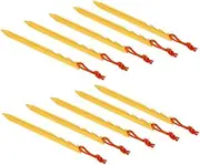 10 Pieces Aluminum Alloy Tent Pegs Stakes Outdoor Camping Accessories Yellow