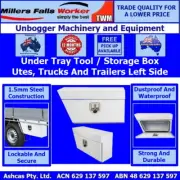 Millers Falls Under Tray Steel Tool / Storage Box White Left Side