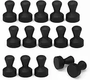 SMART&COOL Black 15 Pack Strong Silicone Anti Scratch Push Pin Fridge Magnets, Magnets for Refrigerator, Whiteboard, Kitchen, School