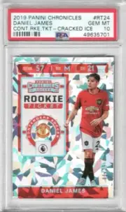 2019-2020 Panini Chronicles DANIEL JAMES Cracked Ice /23 Rookie Ticket RC PSA 10