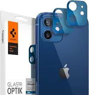 SPIGEN Optik GLAS.tR Slim Camera Lens Protector Designed for Apple iPhone 12 (2020) [6.1-inch] Tempered Glass [2-Pack] - Blue