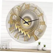 Modern Wall Clock 'Glowing Fractal with Recursive Curves' Large Wall Clock