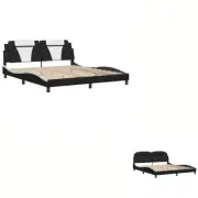 vidaXL Bed Frame with Headboard Mattress Base Bedstead Bedroom Faux Leather vida