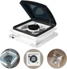Max Air RV Roof Vent Fan Reversible Exhaust Fan 4 LED Lights Waterproof