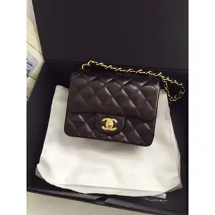 二手 Chanel mini coco 17cm A35200 經典小胖子 香奈兒 CHANEL 黑色 羊皮 金鏈/銀鏈