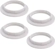 DBOO 4 Pcs Plastic Lamp Shade Reducer Ring Converter E27 / E14 Lamp Holder Twist Lock Socket Replacement Ring Adapter (White)