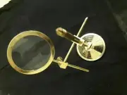 Brass Magnifying Glass Vintage Desktop Adjustable Stand Solid With Brass Compass