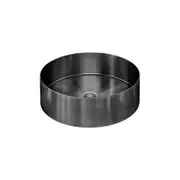 MEIR Lavello Stainless Steel Bathroom Basin - Round - Above Counter Sink - PVD Shadow