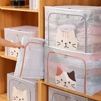 在飛比找樂天市場購物網優惠-『台灣x現貨秒出』貓咪造型棉被收納 衣服收納箱 貓咪週邊