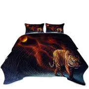 Cool Animal Art Day Bringer Sun and Tiger Coverlet