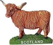 Thomas Benacci Highland Cattle Fridge Magnet - Scottish Longhorn Cow / Scotland Souvenir / for Visitors and Hosts of Edinburgh, Stirling, Fort William, The Hebrides
