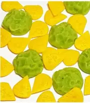 Barbi Dollhouse Miniature Food Mini Guacamole Potato Chips Dip Snack Lot 6pc