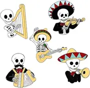 [LALADEFIEE] 5pcs Skull Pins Sturdy Alloy Brooches Pins for Decorative Wear for Diy Handmade Projects