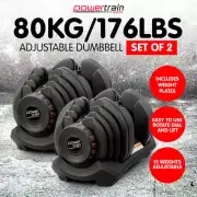 New Adjustable Dumbbells Set Home Gym Exercise Equipment Free Weights 80kg