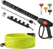 [M MINGLE] Pressure Washer Hose and Gun Kit, 25 FT Power Washer Hose with 5 Nozzle Tips and M22-14mm Fitting, Replacement for Ryobi, Simpson, Craftsman