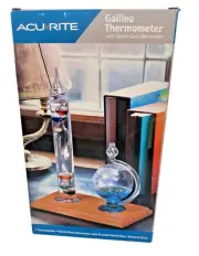 Acurite Galileo Thermometer Storm Glass Barometer Frosted World Map Model 00795A