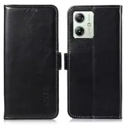 ABEEL For Motorola Moto G64 5G Case PU Leather Crazy Horse Texture Wallet Phone Cover