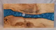 Blue Custom Made Epoxy Dining Table, Luxury Walnut Table, Handmade Furniture Dec