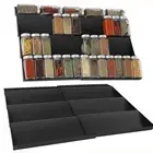 4Pc 4 Tier Kitchen Spice Drawer Insert Organiser Rack Trays - Adjustable Storage