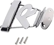 CORHAD 6 String R Shape String Guitar Tailpiece Bridge Replacement Parts for Jazz Guitar Durable Metal Design Easy Installation for Upgrading Your Old Tailpiece Silver