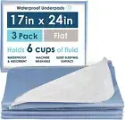 Dry Defender Mattress Sheet Protector Bed Underpad - Flat 34in x 36in - 4 Pack