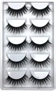 TooToo 3D 5 Pairs Mink Natural Thick False Fake Eyelashes Eye Lashes Makeup Extension (G805(5 Pairs))