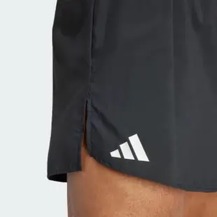 【adidas 愛迪達】Adizero E Short 男 短褲 運動 慢跑 輕質 吸濕排汗 中腰 內三角褲 黑(IN1159)