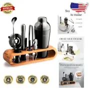 10-Piece Luxury Bartender Kit with Eco-Friendly Bamboo Stand - Housewarming Gift